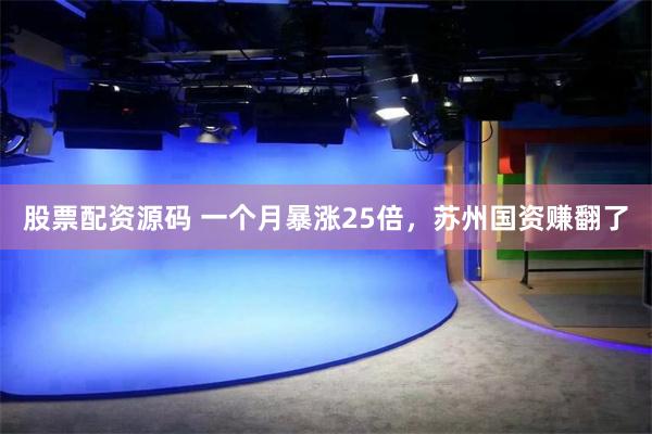 股票配资源码 一个月暴涨25倍，苏州国资赚翻了