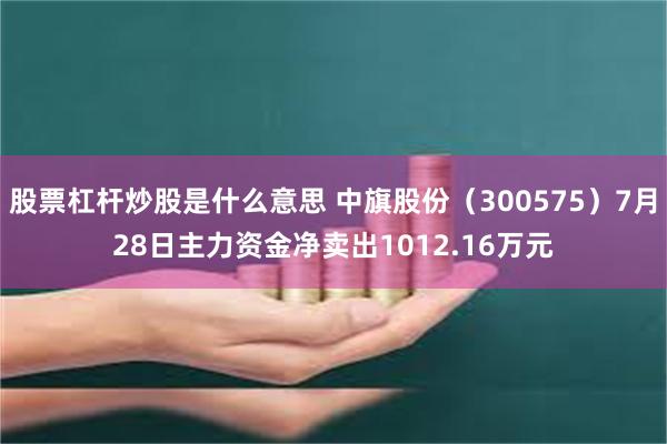 股票杠杆炒股是什么意思 中旗股份（300575）7月28日主力资金净卖出1012.16万元