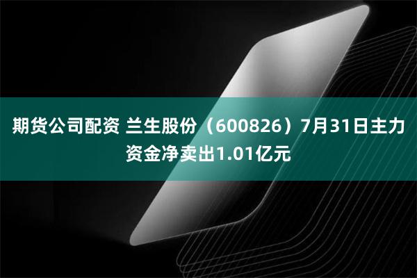 期货公司配资 兰生股份（600826）7月31日主力资金净卖出1.01亿元