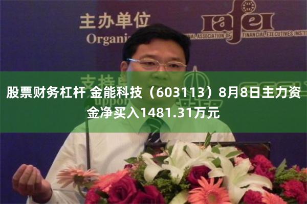 股票财务杠杆 金能科技（603113）8月8日主力资金净买入1481.31万元