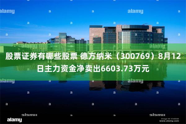 股票证券有哪些股票 德方纳米（300769）8月12日主力资金净卖出6603.73万元