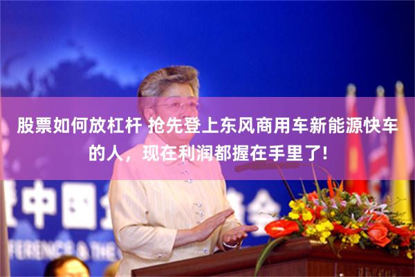 股票如何放杠杆 抢先登上东风商用车新能源快车的人，现在利润都握在手里了!