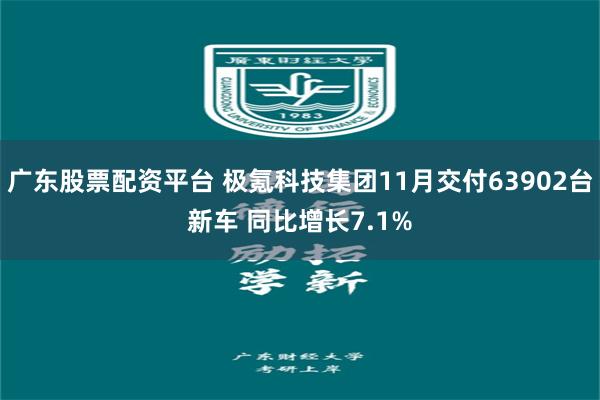 广东股票配资平台 极氪科技集团11月交付63902台新车 同比增长7.1%