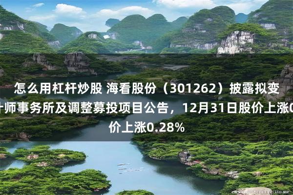 怎么用杠杆炒股 海看股份（301262）披露拟变更会计师事务所及调整募投项目公告，12月31日股价上涨0.28%