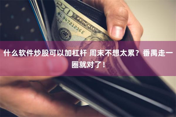 什么软件炒股可以加杠杆 周末不想太累？番禺走一圈就对了！