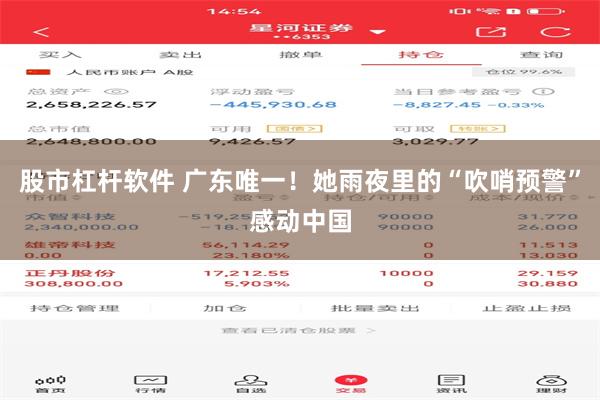 股市杠杆软件 广东唯一！她雨夜里的“吹哨预警”感动中国