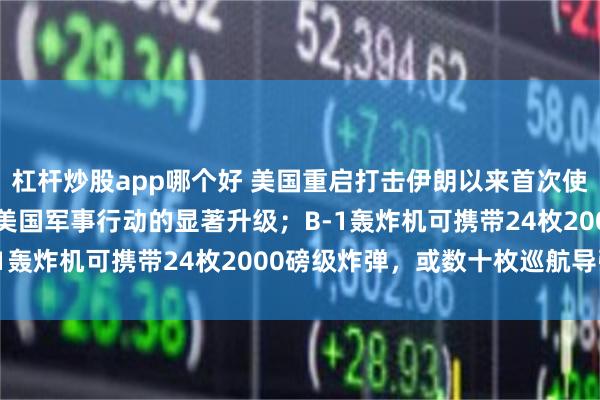 杠杆炒股app哪个好 美国重启打击伊朗以来首次使用B-1轰炸机,标志着美国军事行动的显著升级;B-1轰炸机可携带24枚2000磅级炸弹,或数十枚巡航导弹
