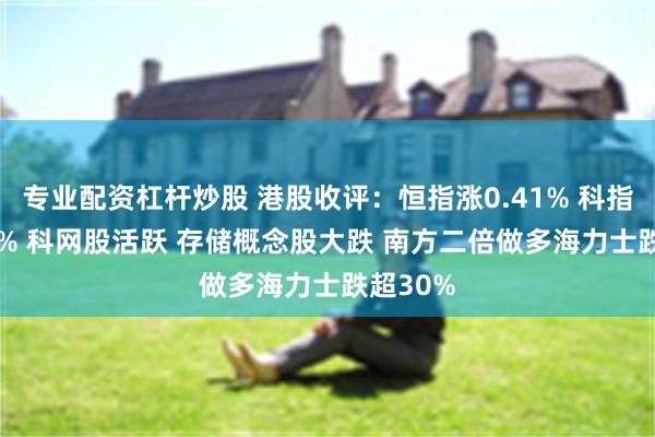 专业配资杠杆炒股 港股收评：恒指涨0.41% 科指涨0.61% 科网股活跃 存储概念股大跌 南方二倍做多海力士跌超30%