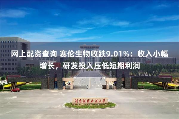 网上配资查询 赛伦生物收跌9.01%：收入小幅增长，研发投入压低短期利润