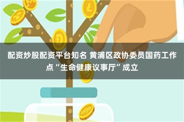 配资炒股配资平台知名 黄浦区政协委员国药工作点“生命健康议事厅”成立