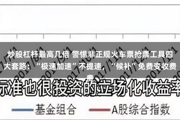 炒股杠杆最高几倍 警惕非正规火车票抢票工具四大套路：“极速加速”不提速，“候补”免费变收费