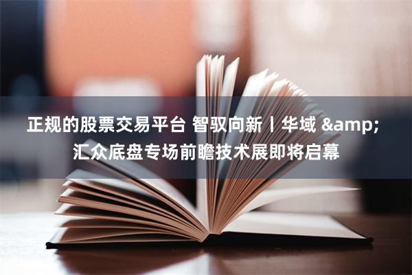 正规的股票交易平台 智驭向新丨华域 & 汇众底盘专场前瞻技术展即将启幕