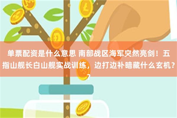 单票配资是什么意思 南部战区海军突然亮剑！五指山舰长白山舰实战训练，边打边补暗藏什么玄机？